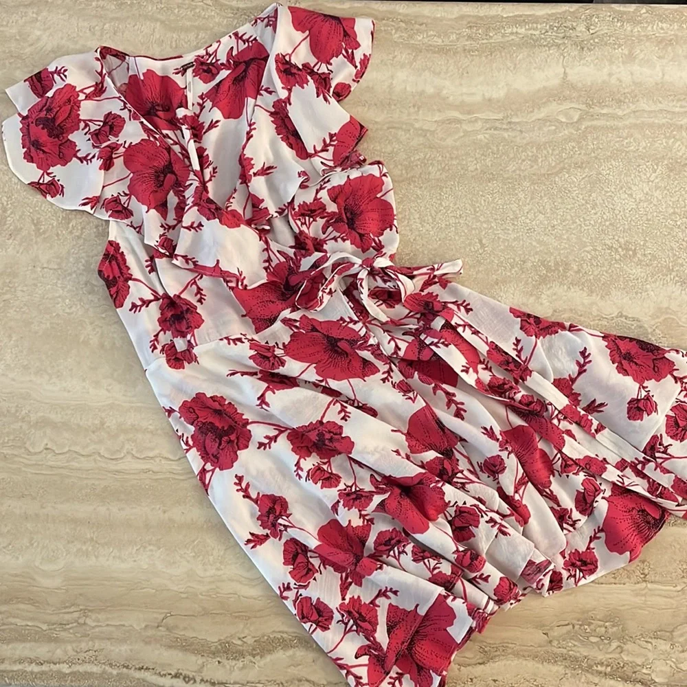 Free People French Quarter Floral Mini Wrap Dress NWOT